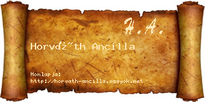 Horváth Ancilla névjegykártya